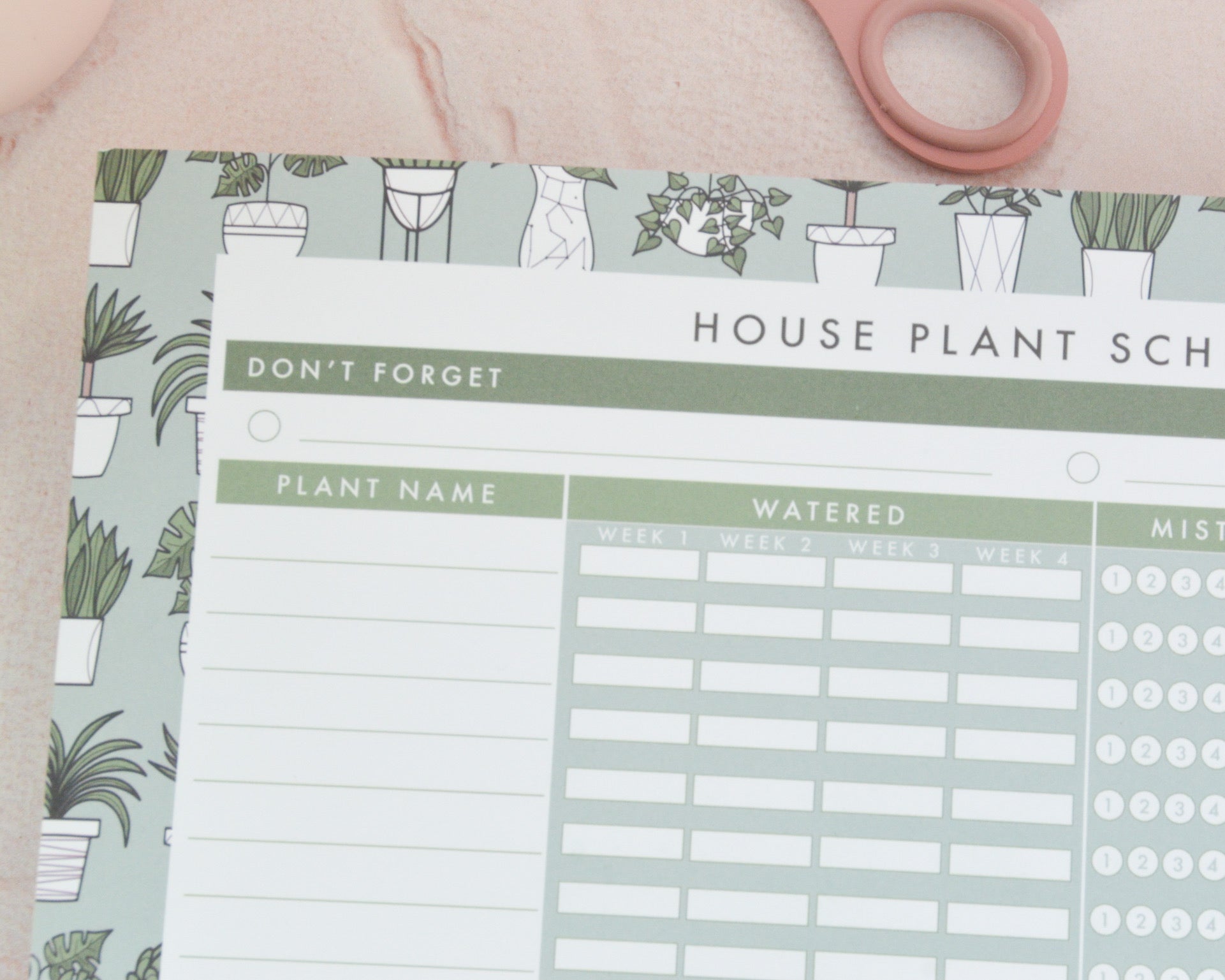 A4 House Plant Planner