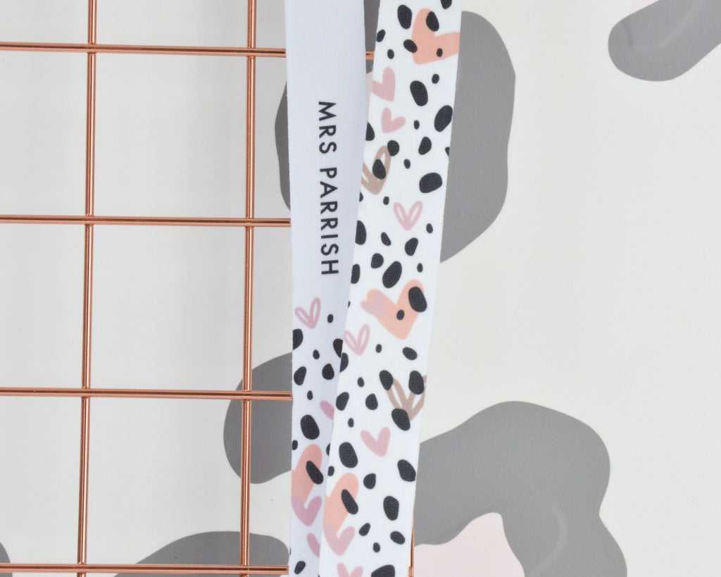 Personalised Dalmatian Heart Print Lanyard - You Make My Dreams