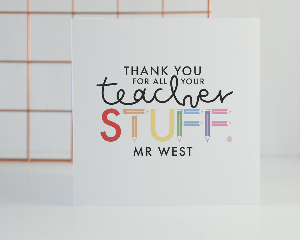 Teacher Stuff Greetings Card
