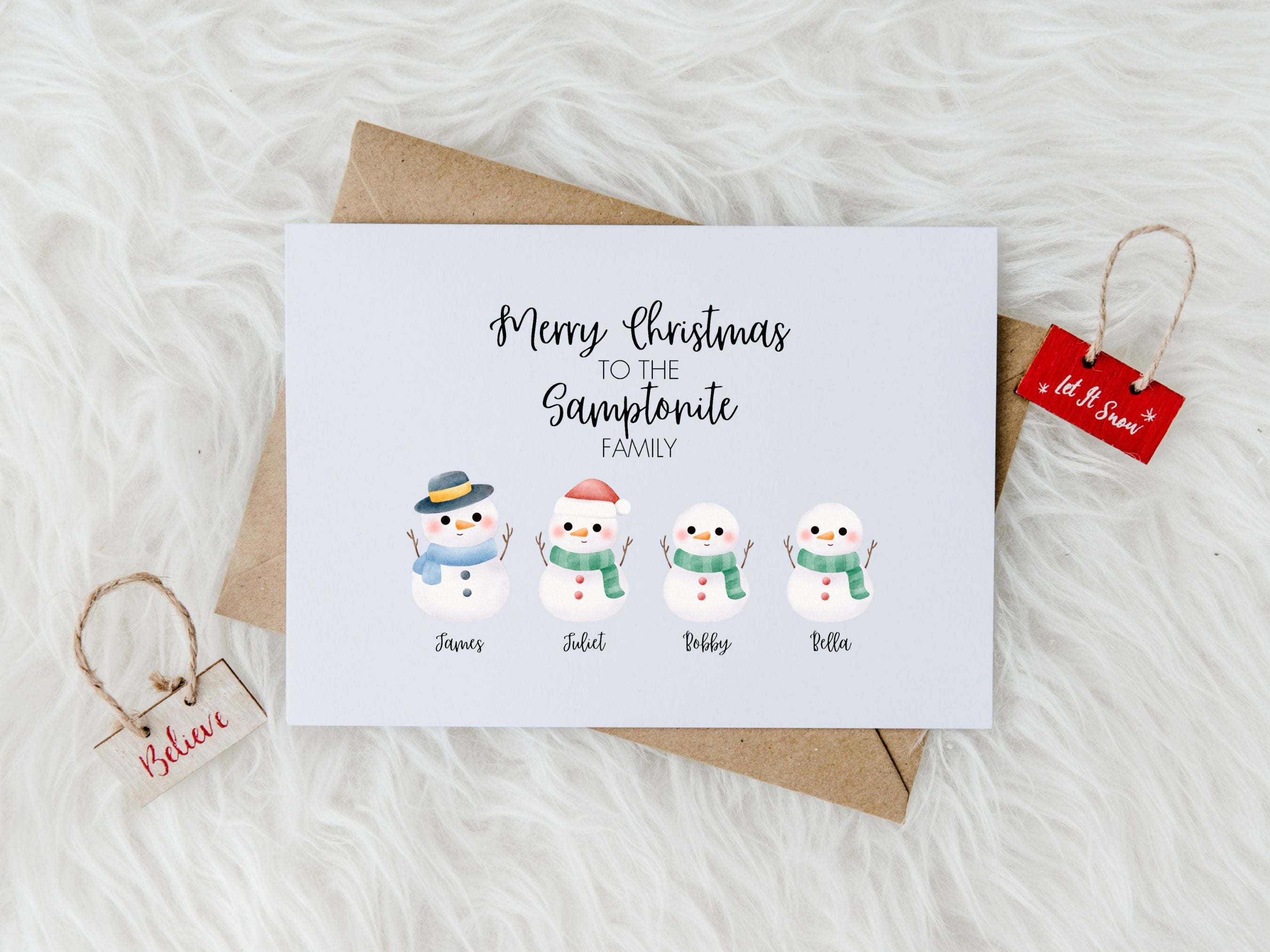 Personalised Snowman Christmas Card