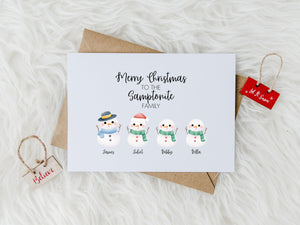 Personalised Snowman Christmas Card