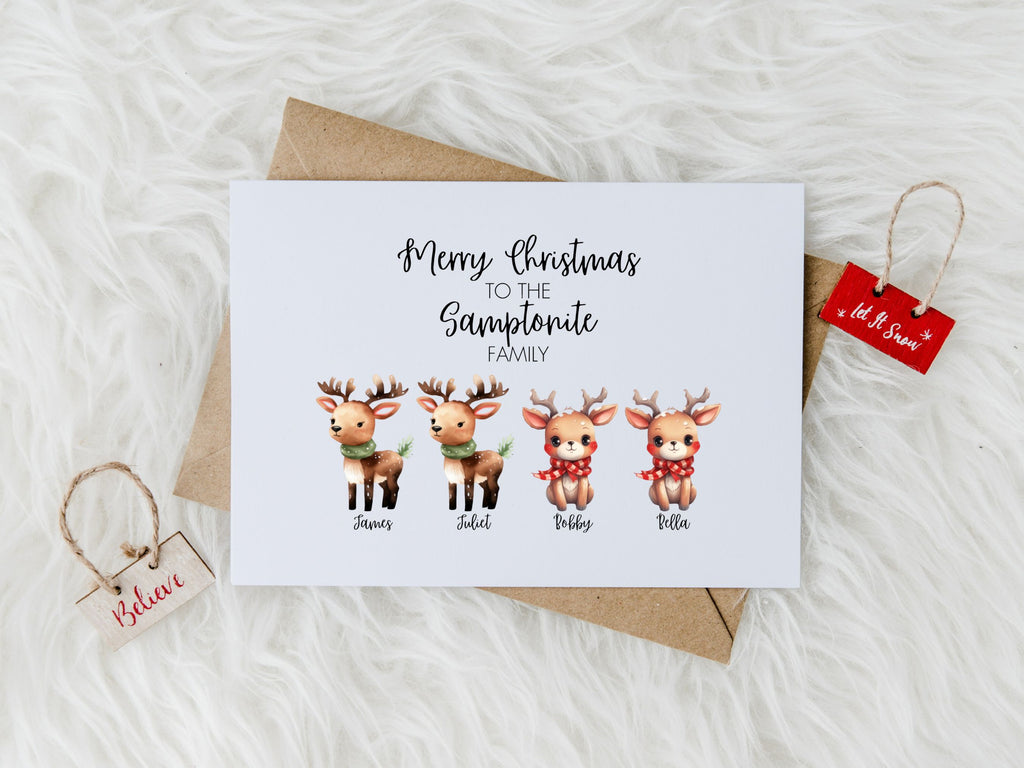 Personalised Reindeer Christmas Card