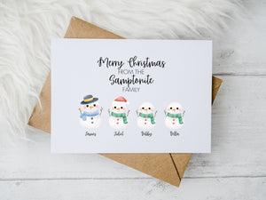 Personalised Snowman Christmas Card