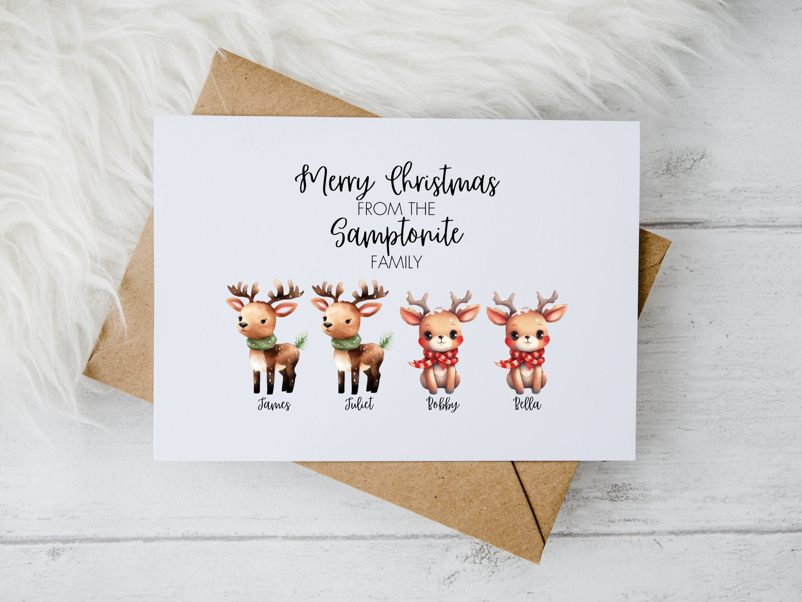 Personalised Reindeer Christmas Card