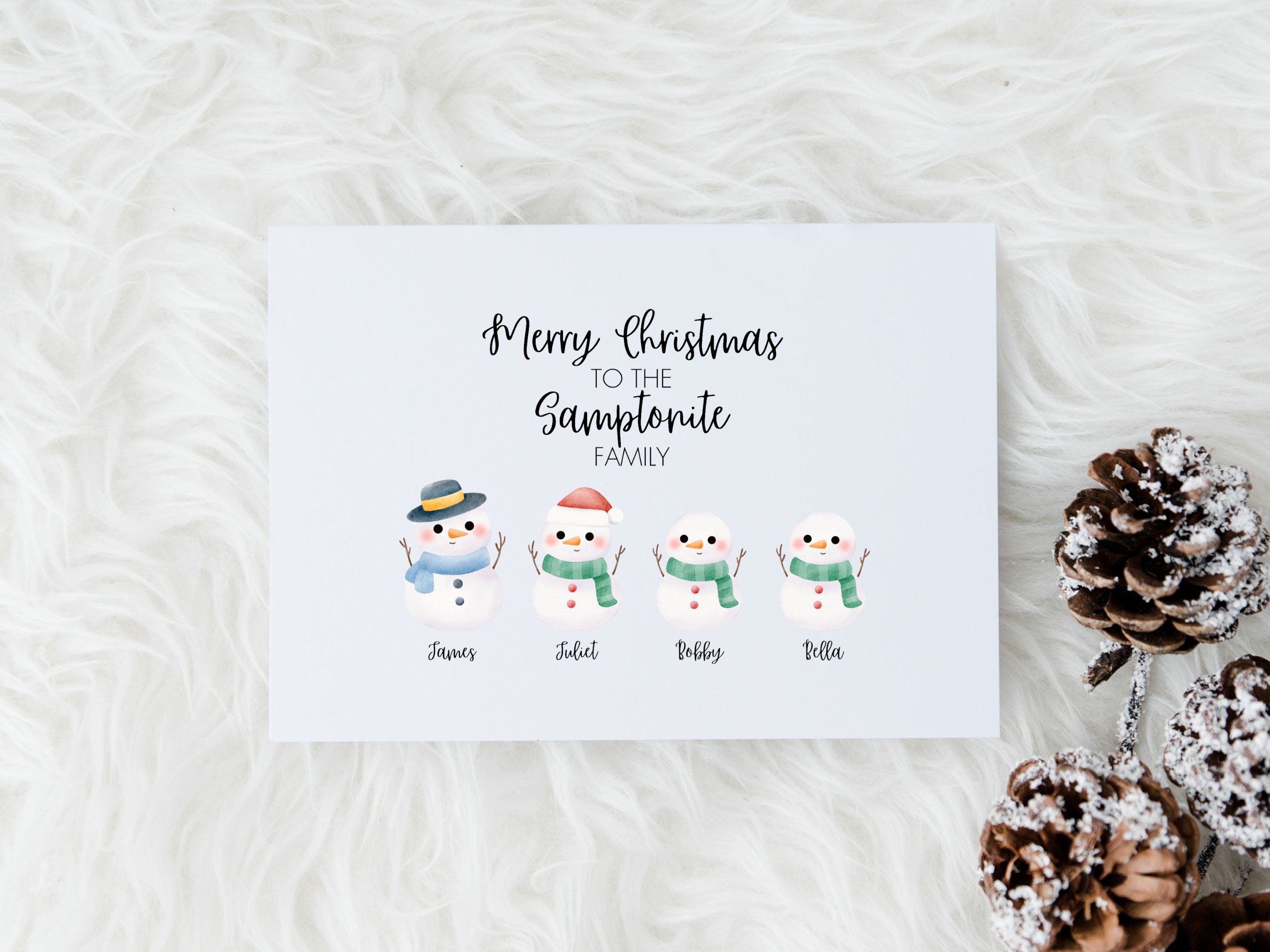 Personalised Snowman Christmas Card
