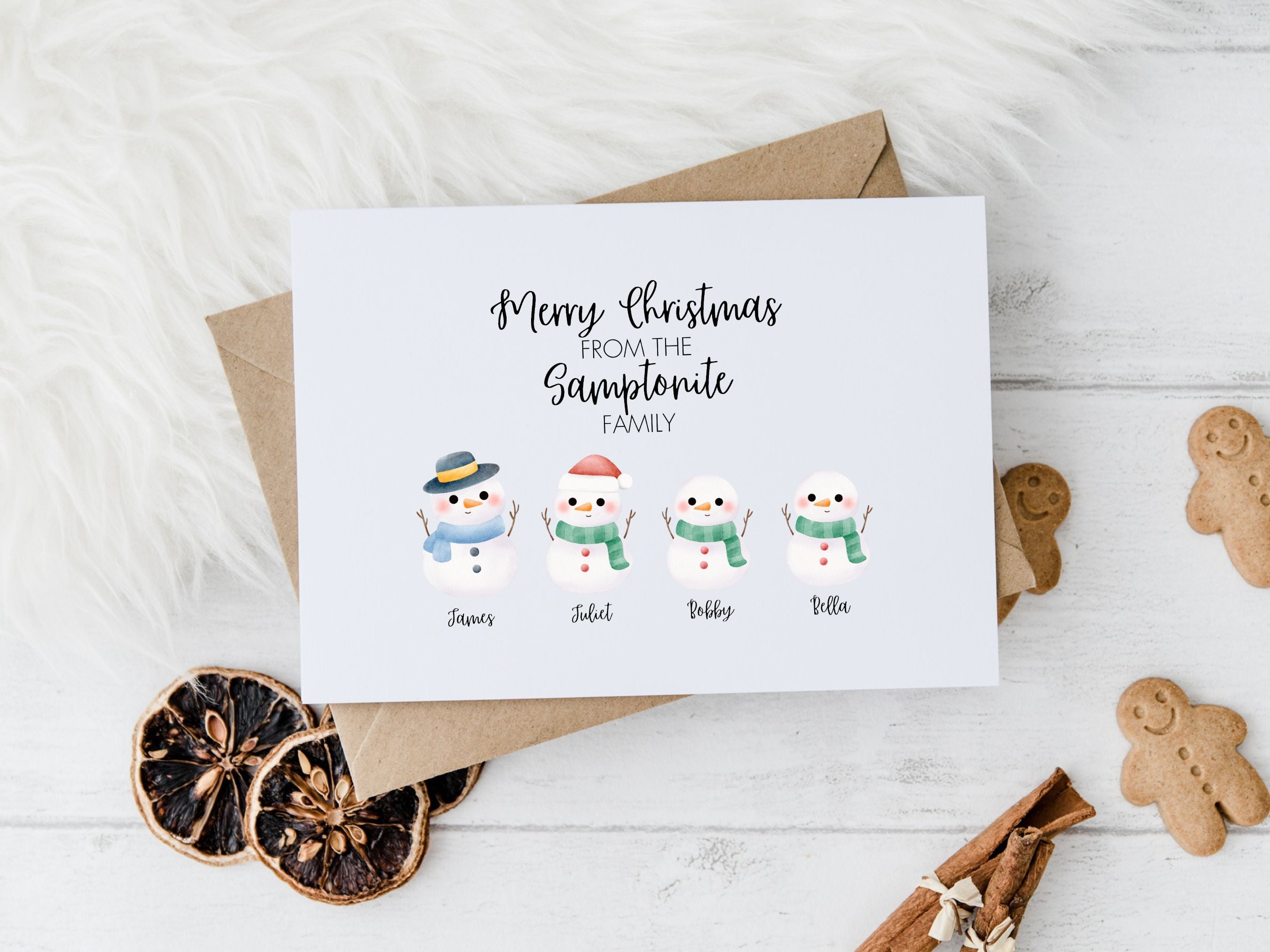 Personalised Snowman Christmas Card