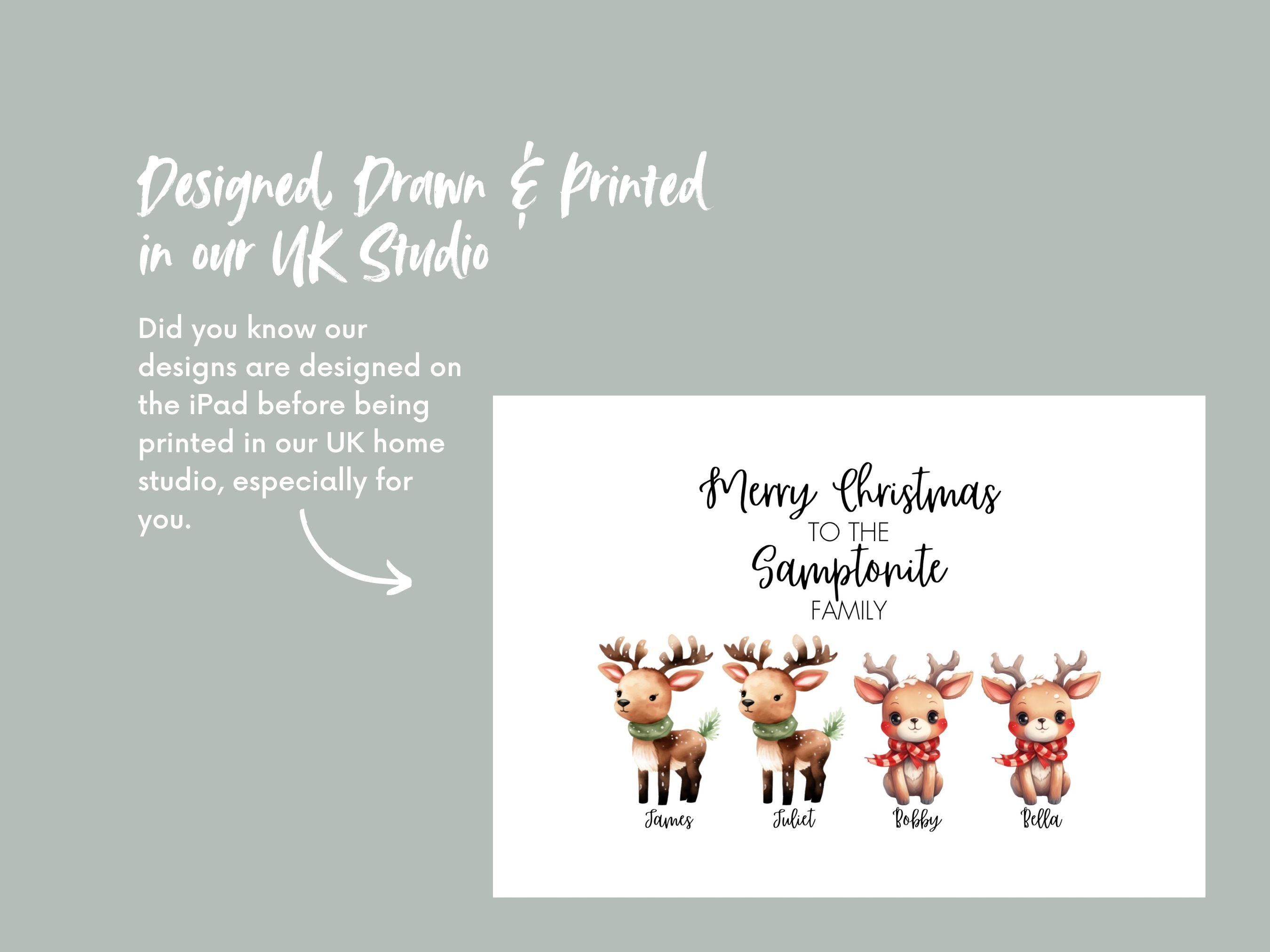 Personalised Reindeer Christmas Card