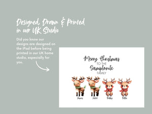 Personalised Reindeer Christmas Card