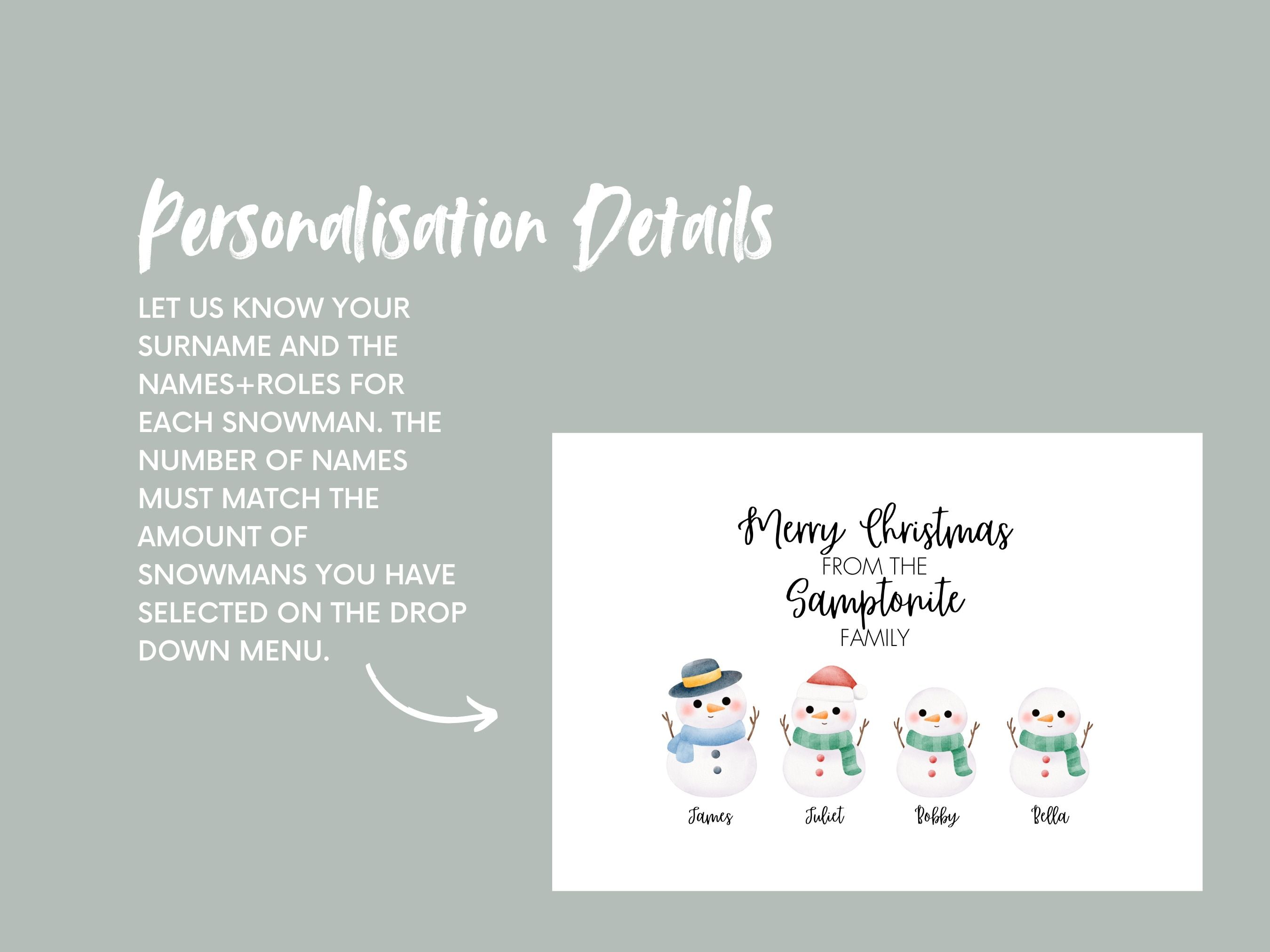 Personalised Snowman Christmas Card