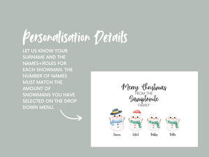 Personalised Snowman Christmas Card