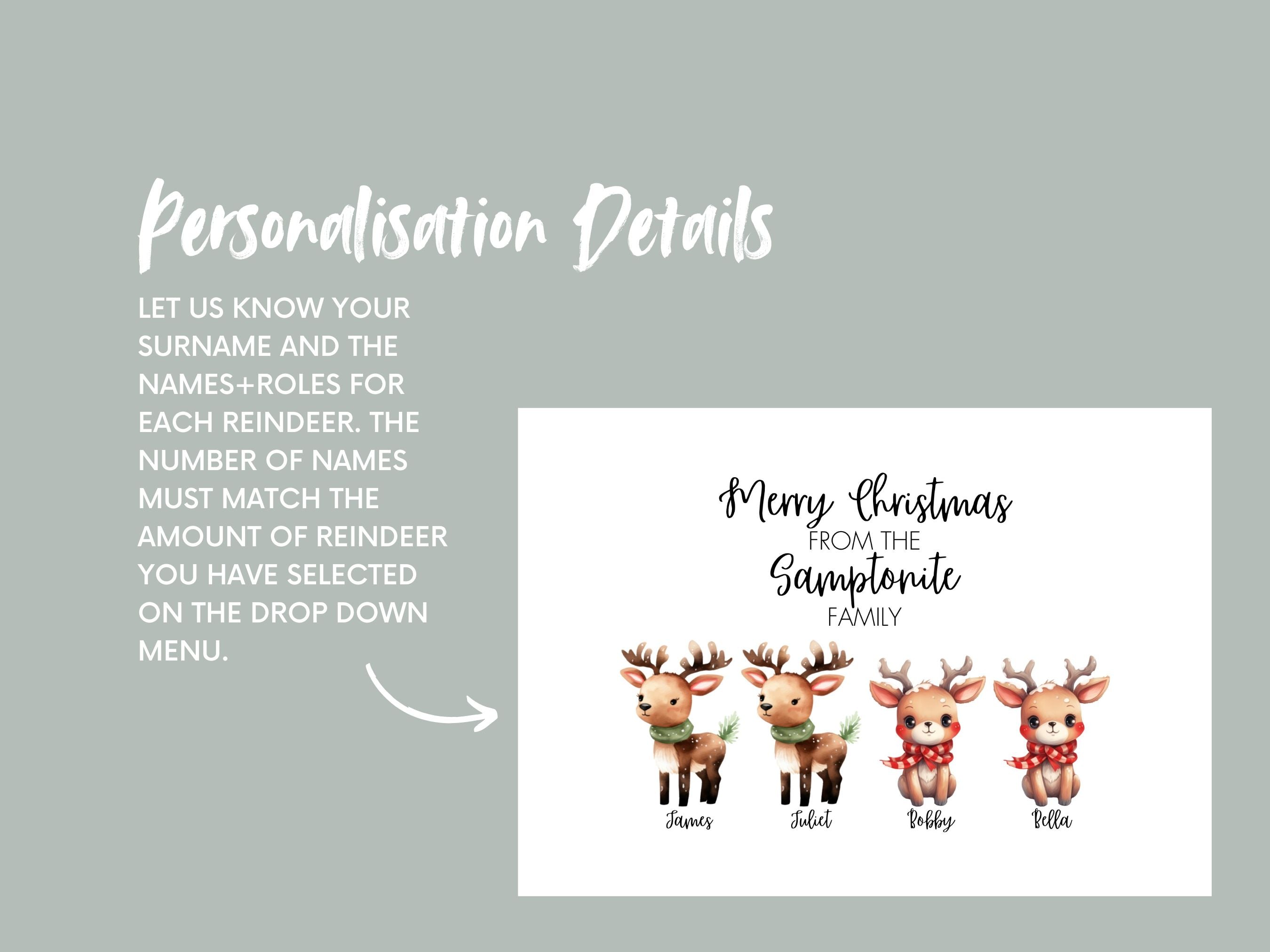 Personalised Reindeer Christmas Card
