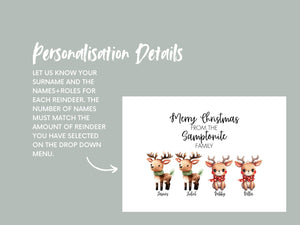Personalised Reindeer Christmas Card