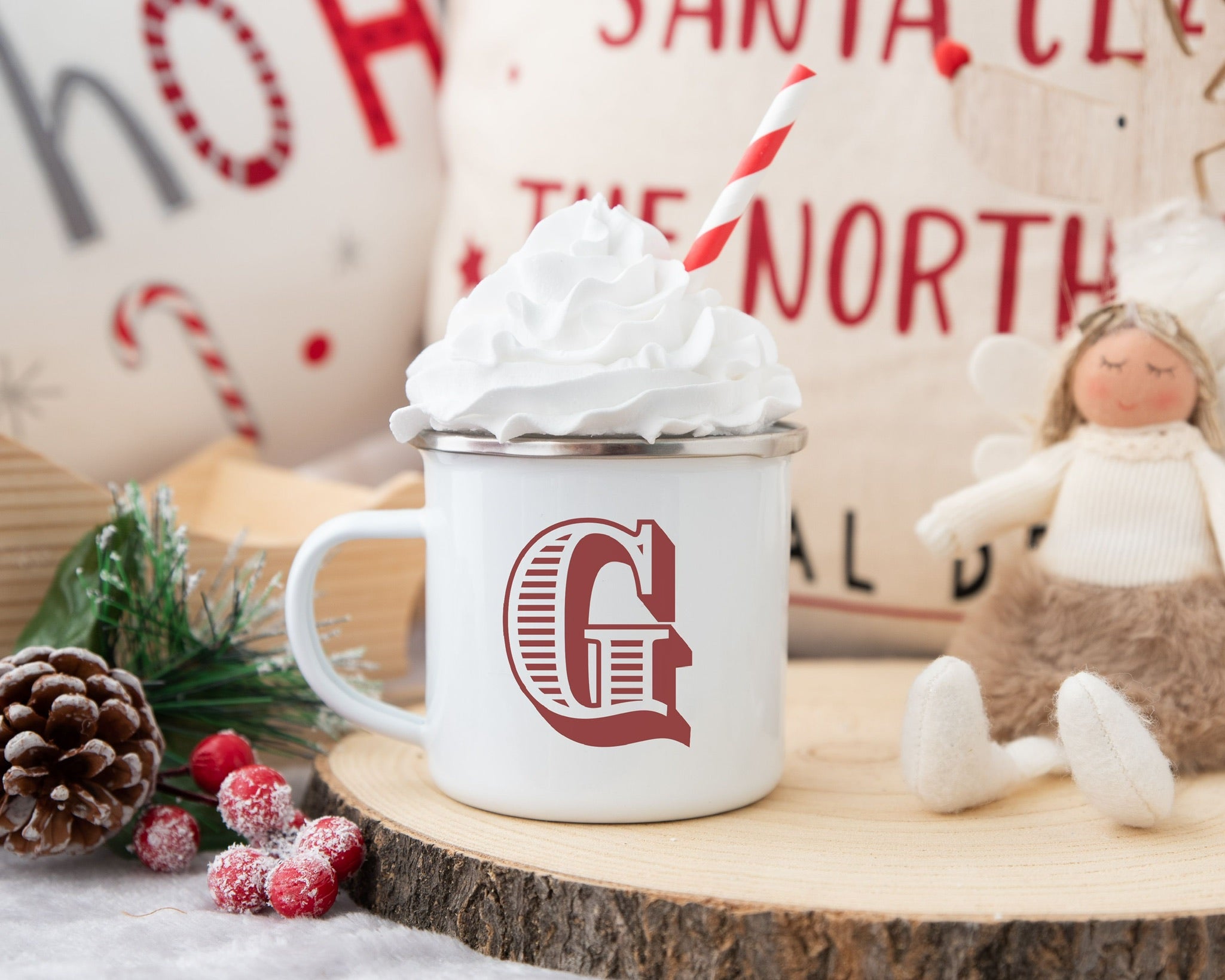 Christmas Initial Mug