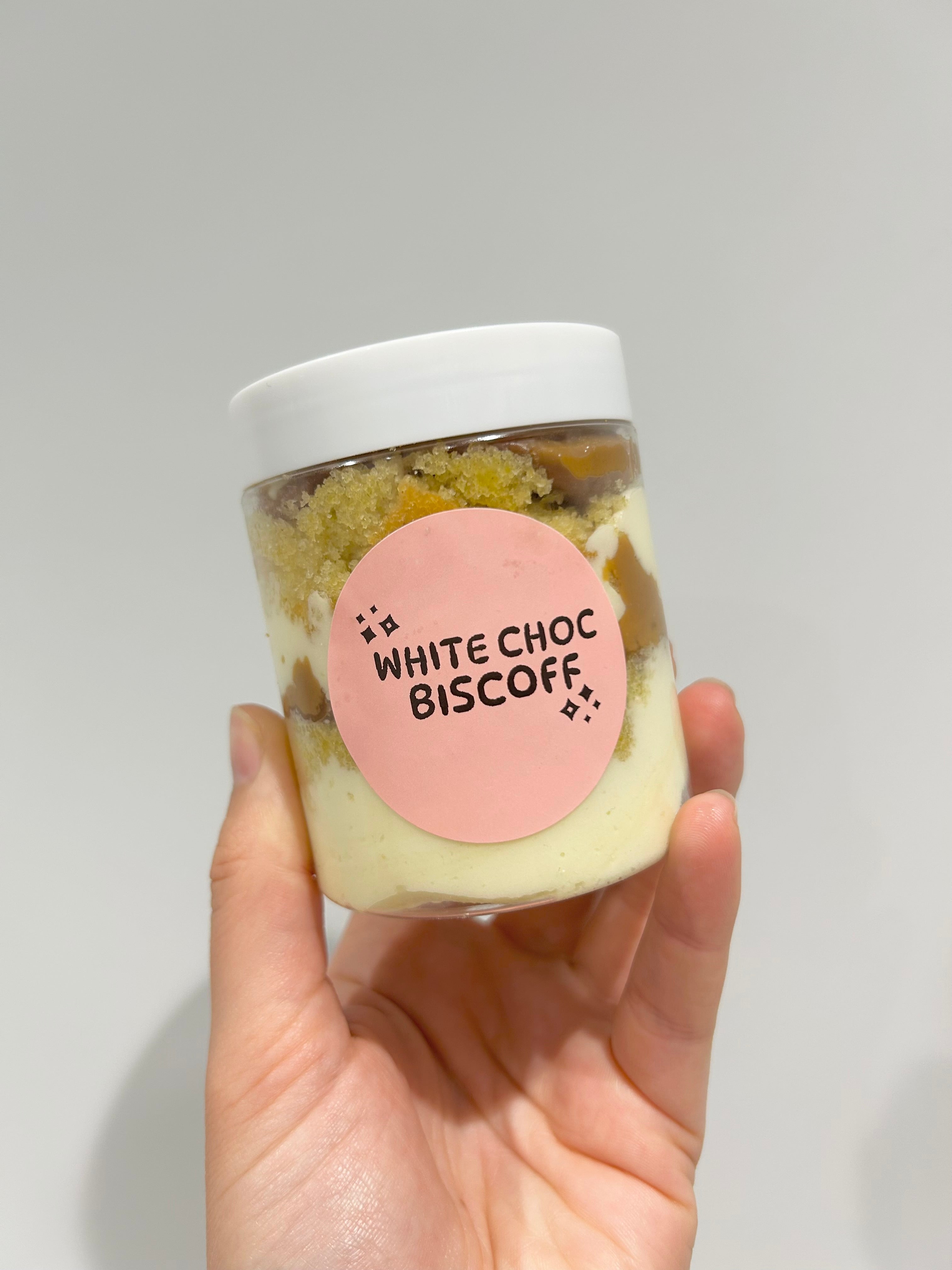 White Choc Biscoff Cake Jar - You Make My Dreams