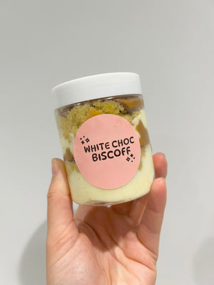 White Choc Biscoff Cake Jar - You Make My Dreams