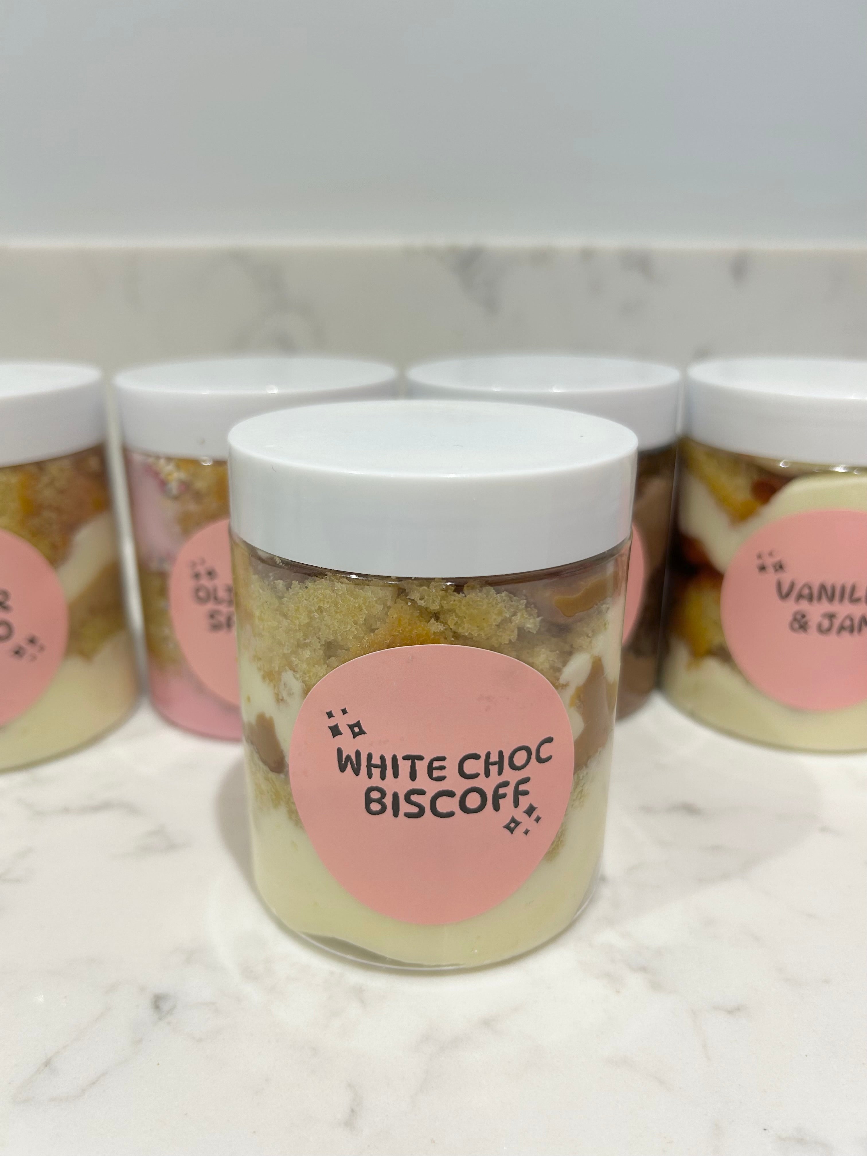 White Choc Biscoff Cake Jar - You Make My Dreams