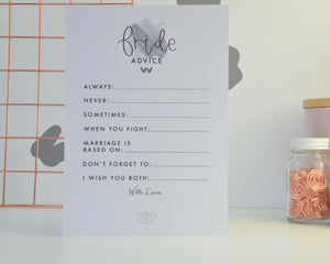 Bride Advice Cards - You Make My Dreams