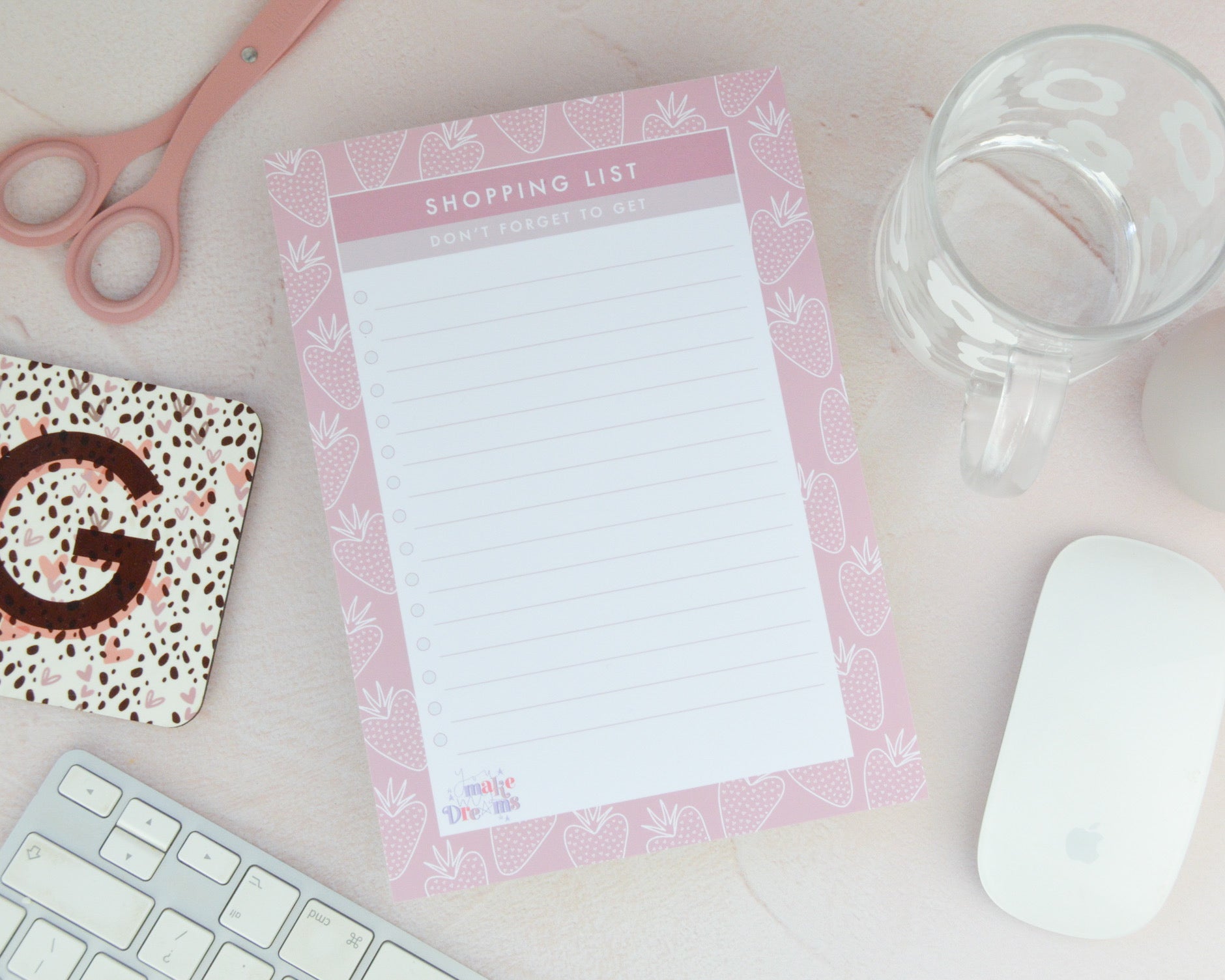 A5 Strawberry Shopping List - You Make My Dreams