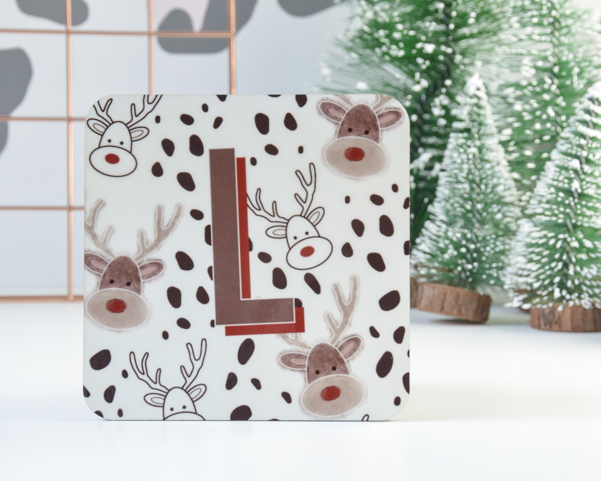 Christmas Initial Coaster - You Make My Dreams