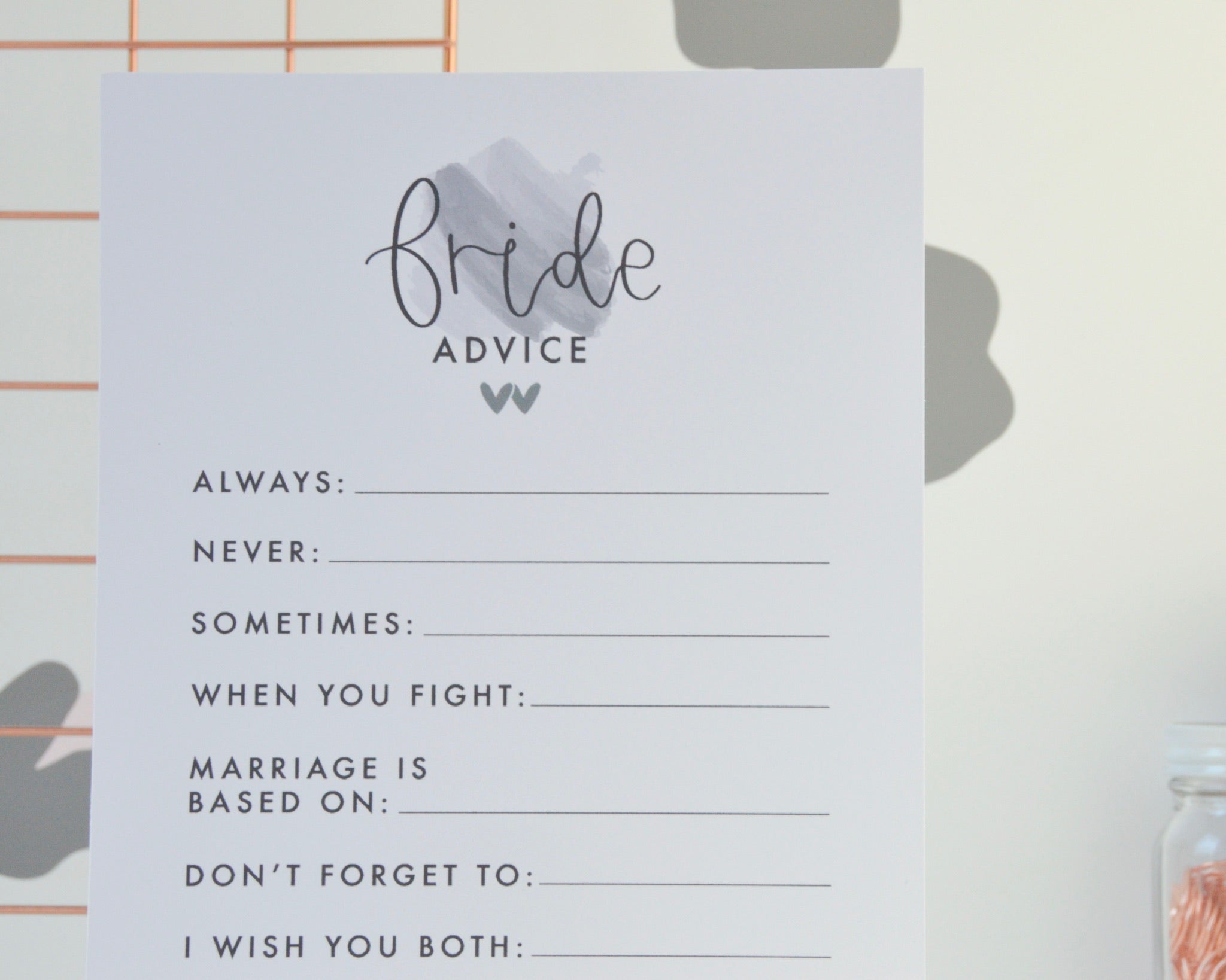 Bride Advice Cards - You Make My Dreams