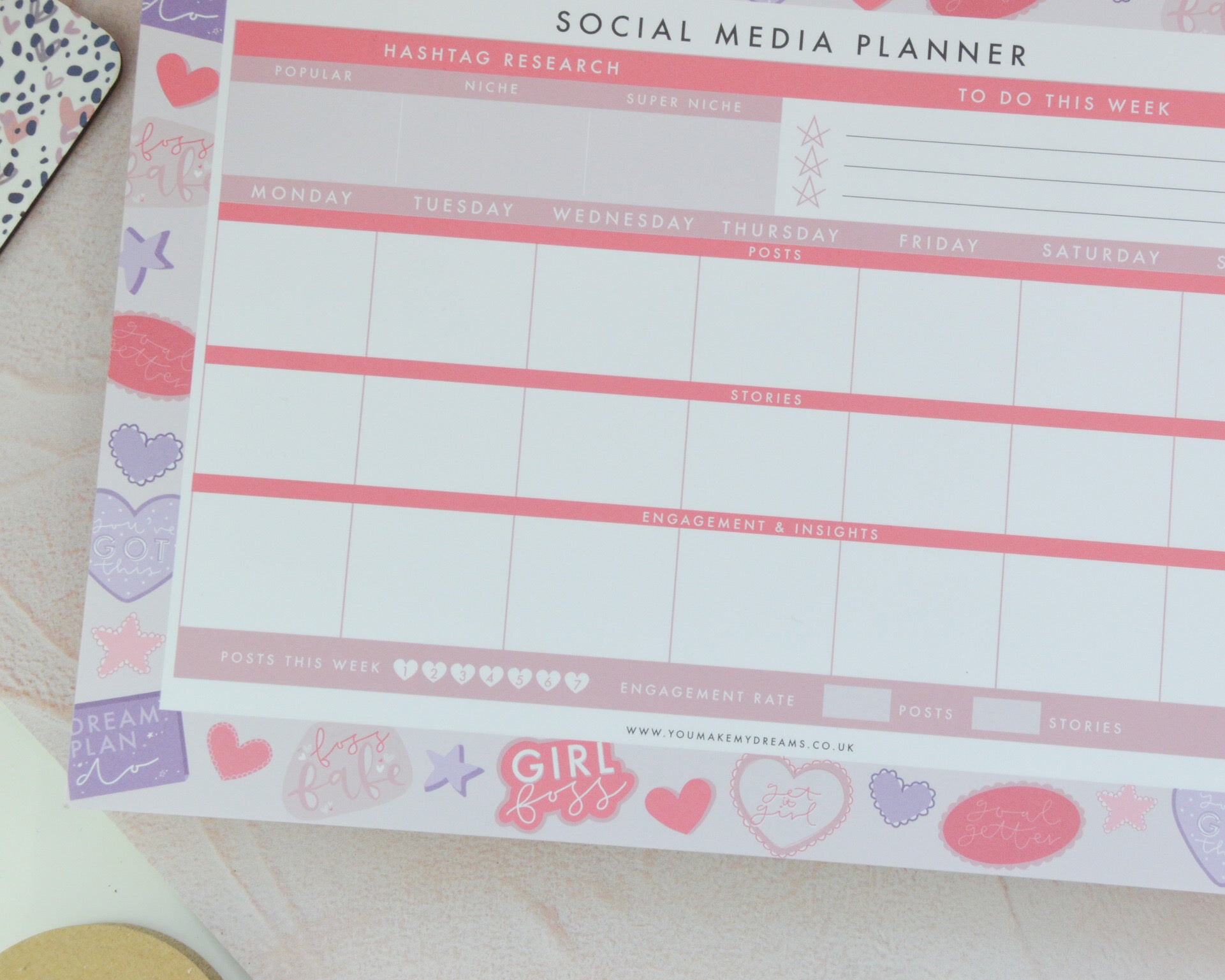 A4 Social Media Planner