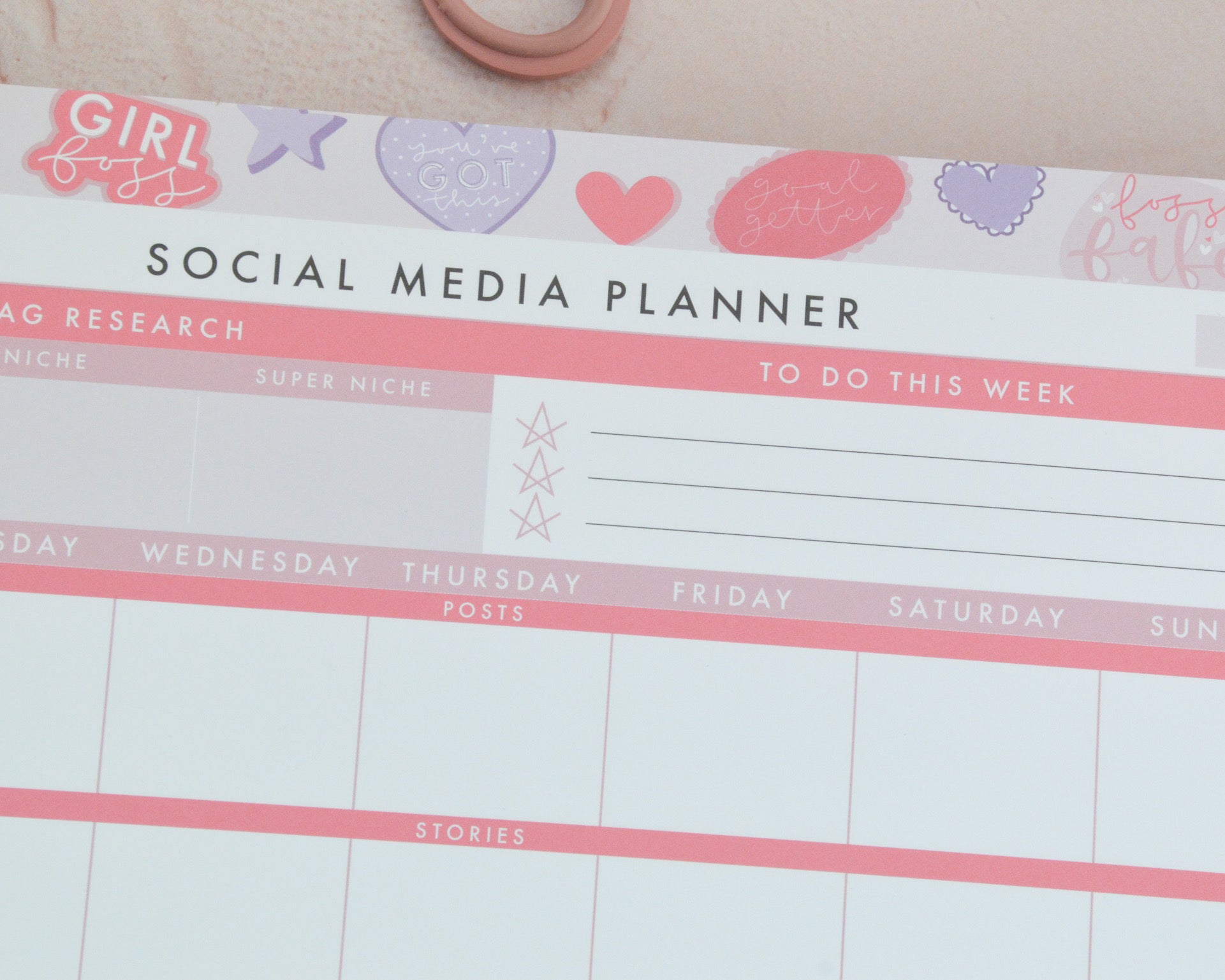 A4 Social Media Planner