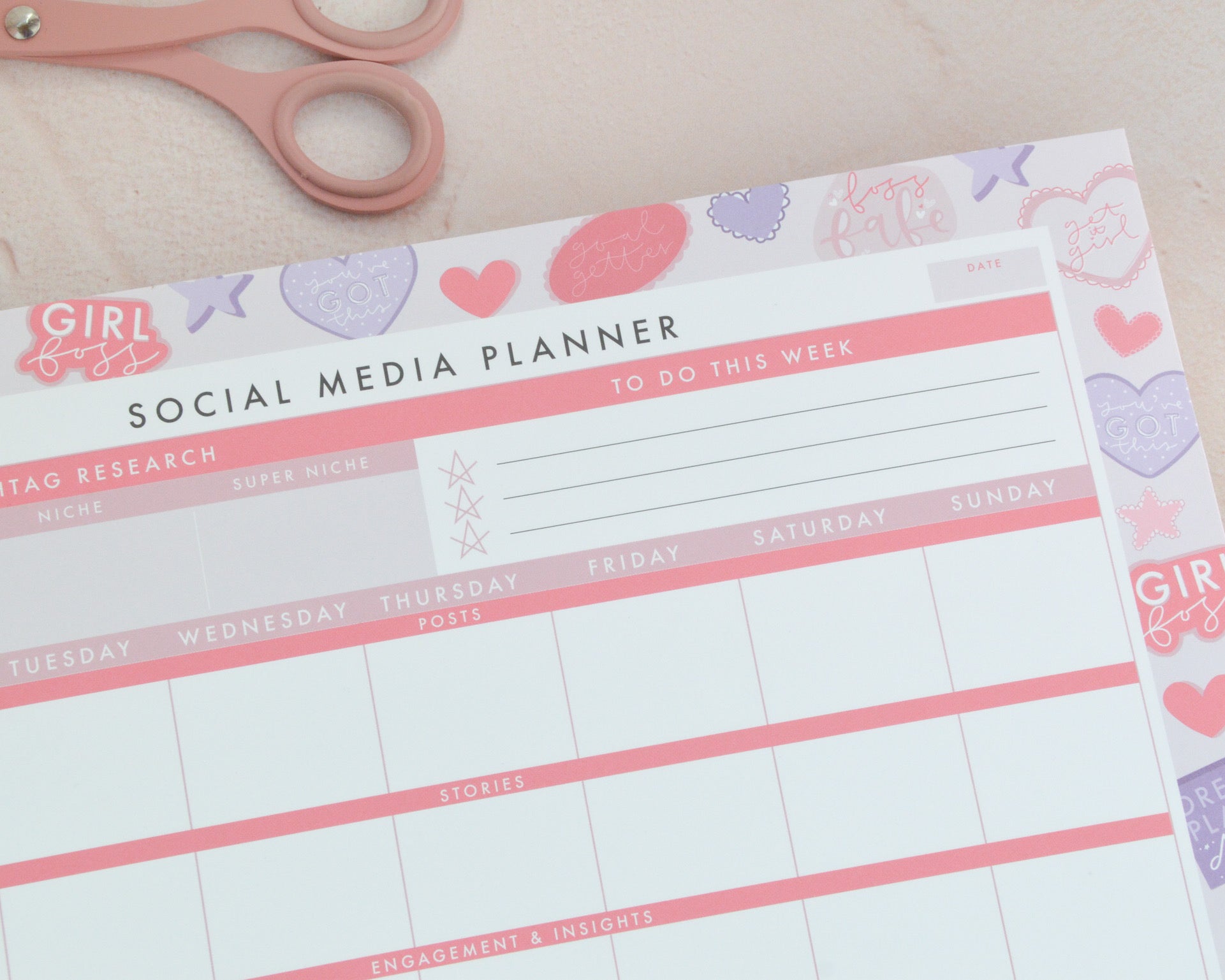 A4 Social Media Planner