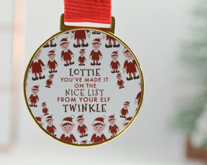 Elf Arrival Personalised Medal - You Make My Dreams