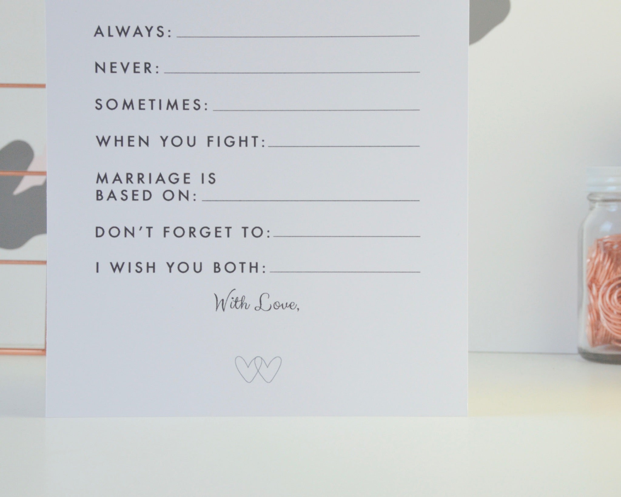 Bride Advice Cards - You Make My Dreams