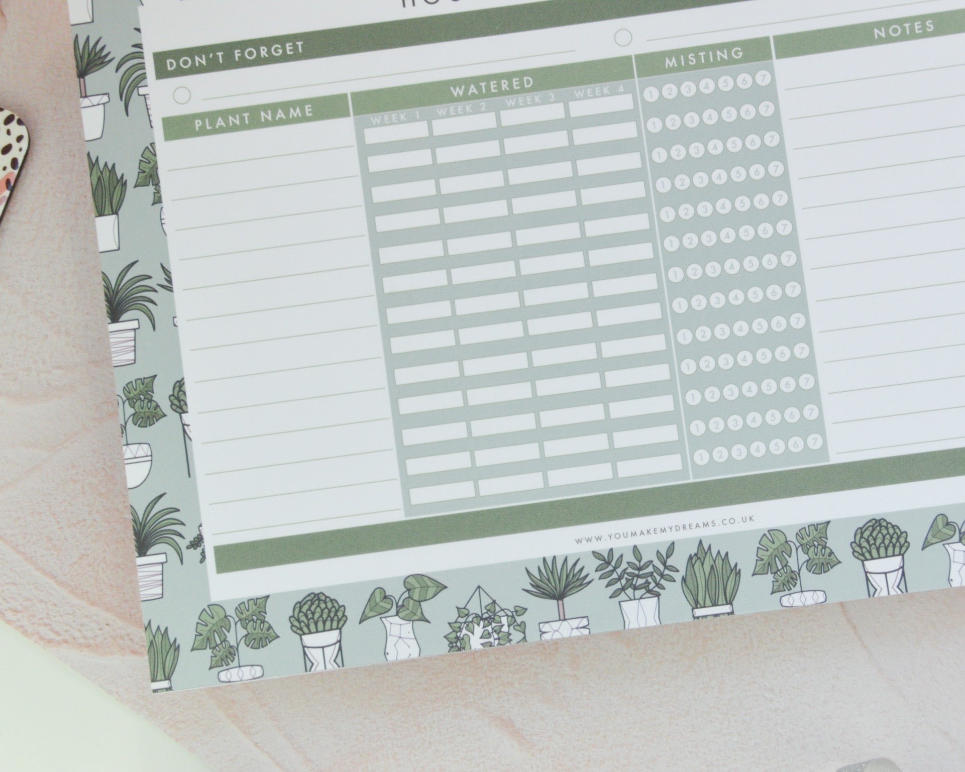 A4 House Plant Planner - You Make My Dreams