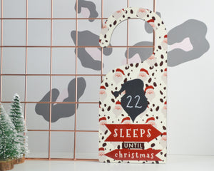 Sleeps Until Christmas Chalkboard Door Hanger