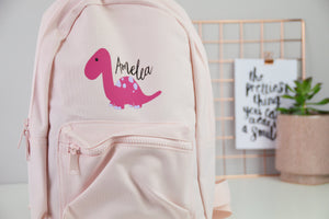 Pink Personalised Children's Dinosaur Backpack - You Make My Dreams