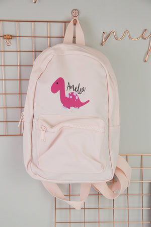 Pink Personalised Children's Dinosaur Backpack - You Make My Dreams