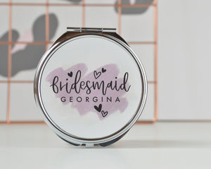 Personalised Bridal Party Compact Mirror - You Make My Dreams