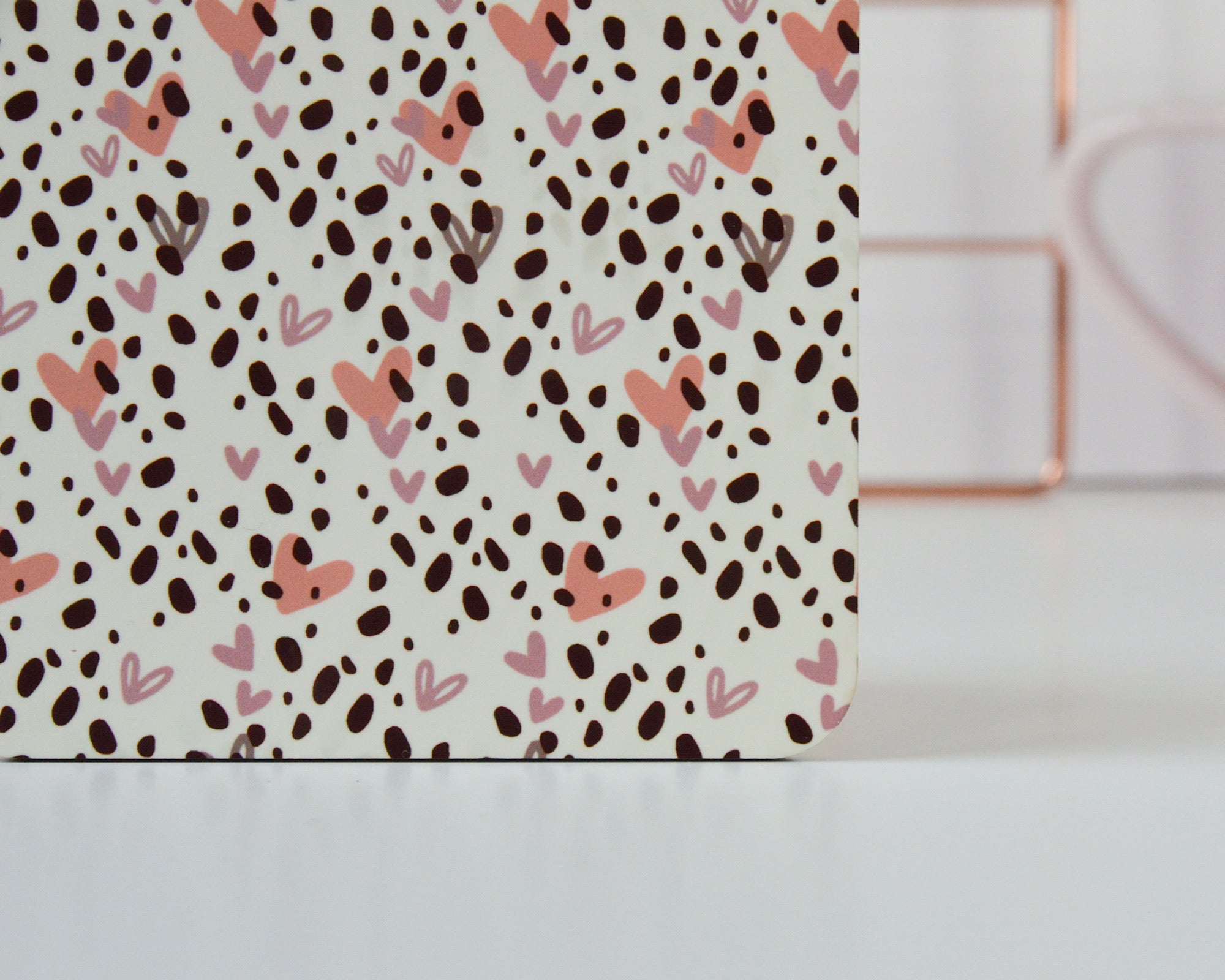Dalmatian Heart Print Coaster - You Make My Dreams