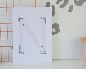 A4 Floral Pink Letters - You Make My Dreams
