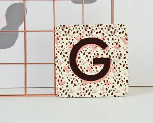 Personalised Dalmatian Spot Initial Coaster - You Make My Dreams