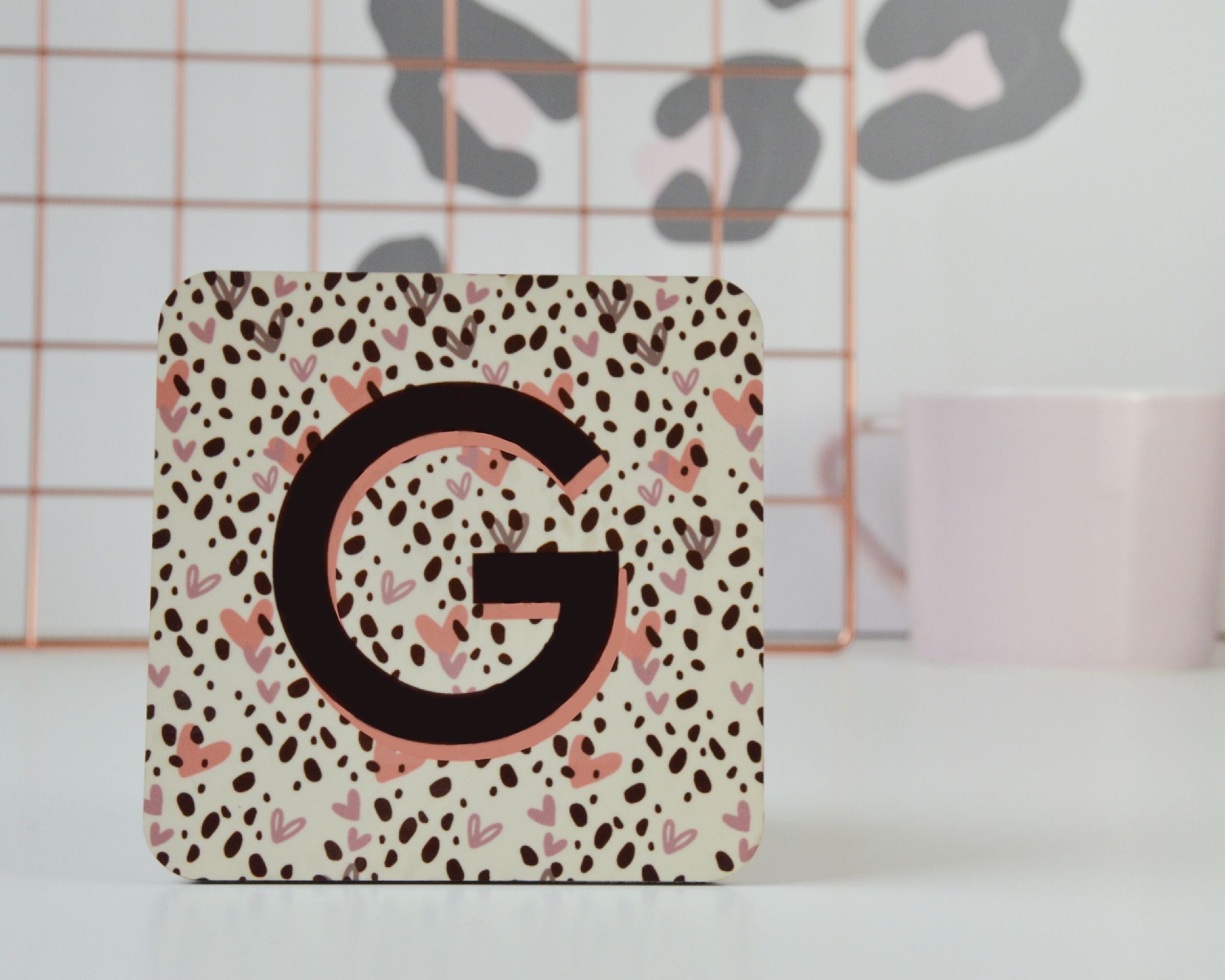 Personalised Dalmatian Spot Initial Coaster - You Make My Dreams