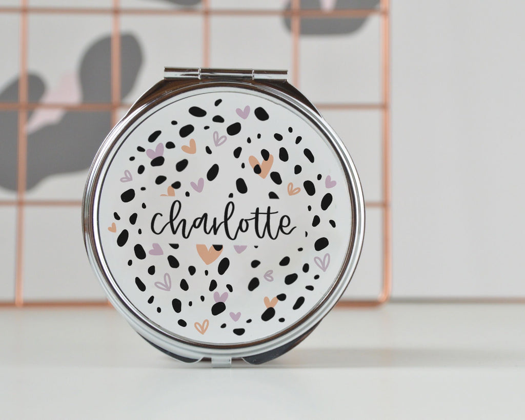 Dalmatian & Heart Print Compact Mirror - You Make My Dreams