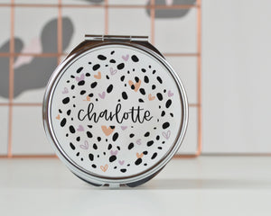Dalmatian & Heart Print Compact Mirror - You Make My Dreams